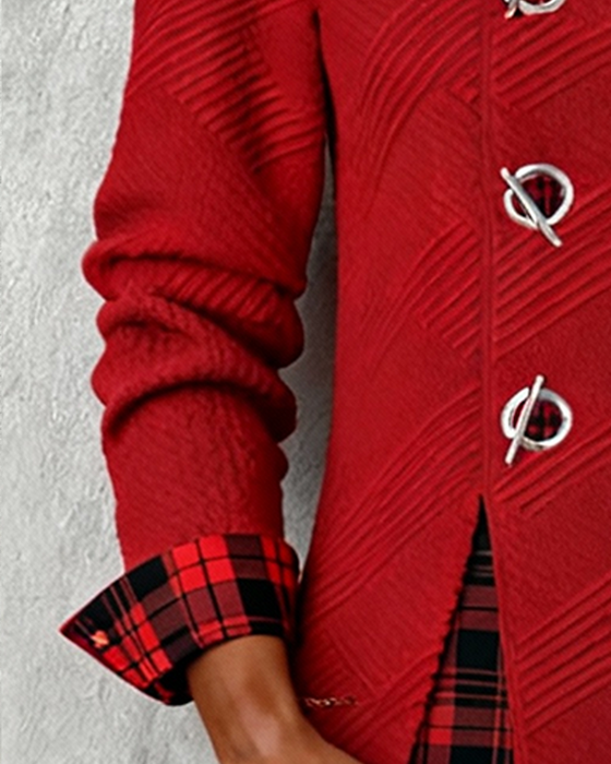 Eine stilvolle Bluse mit Karo-Patchwork-Muster