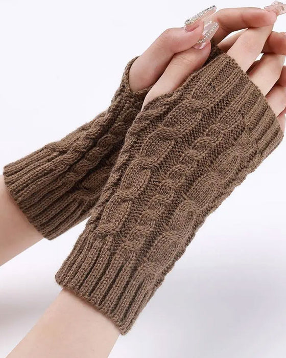 Zopfstrick Fingerlose Handschuhe