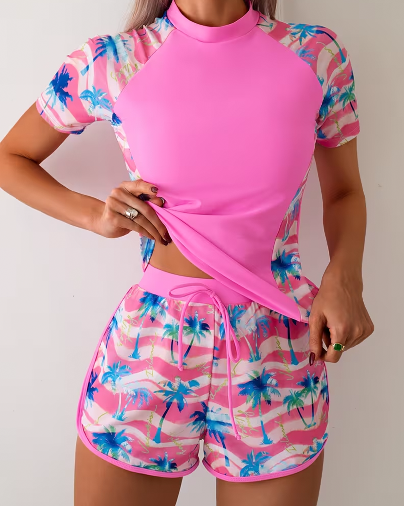 Kurzärmliger Tankini-Badeanzug zum Surfen