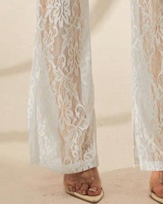 Hose Unifarben Patchwork Doppellagig