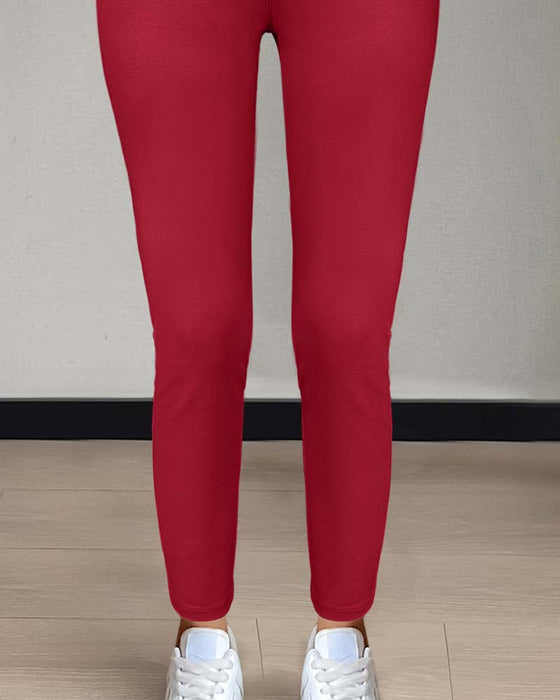 Hose Damen Tasche Einfarbig Skinny Lässig