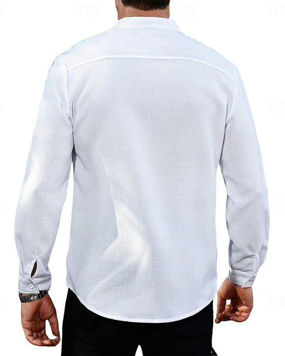Herren Hemd Mode Mini-Mandarin-Kragen