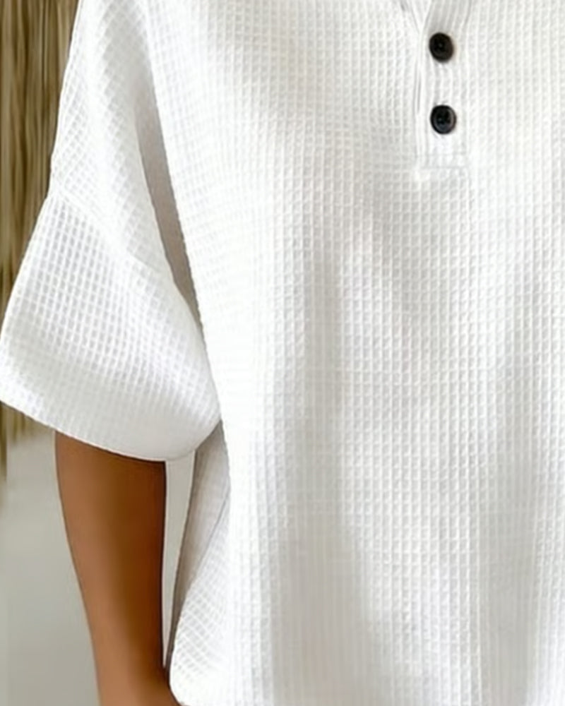 Top Waffel Locker Lässig