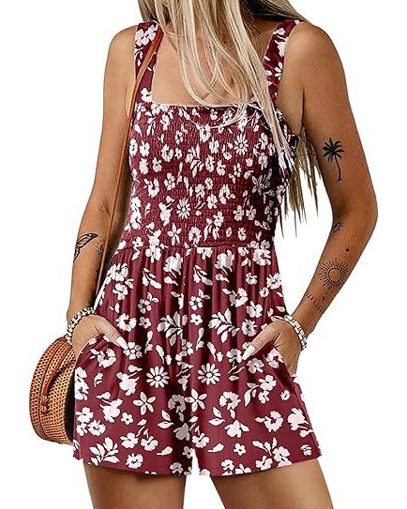 Jumpsuit geblümt lässig Träger-Shorts