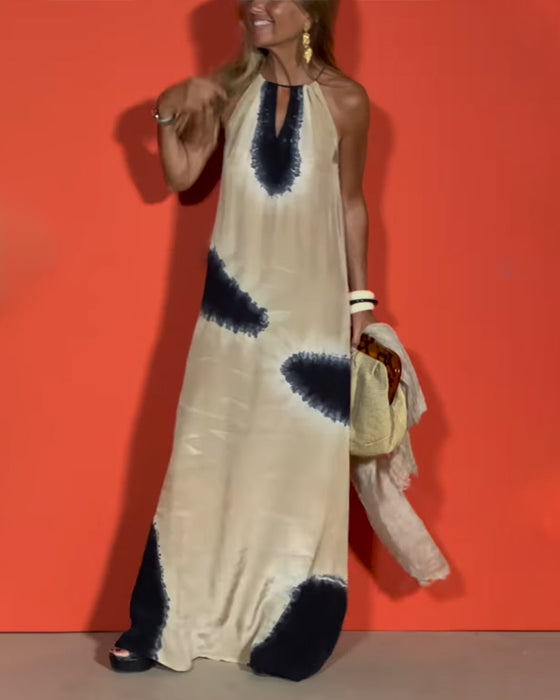 Kleid Ärmellos Farbverlauf Halterneck