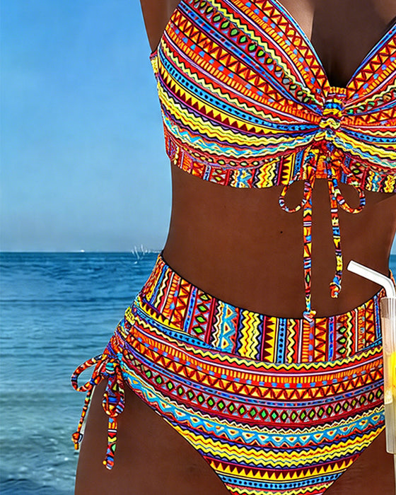 Bikini Bunt Ethnischer Stil Bedruckt Sexy