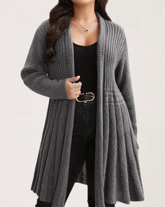 Strickjacke Lang Einfarbig Casual