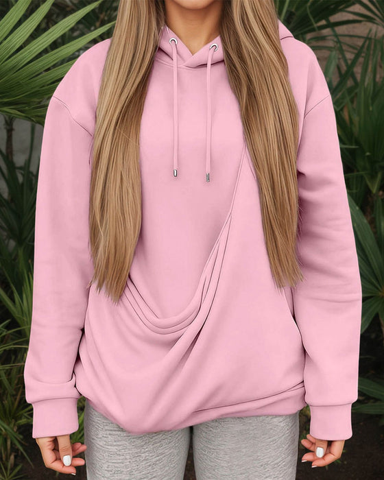 Hoodie Große Tasche Einfarbig