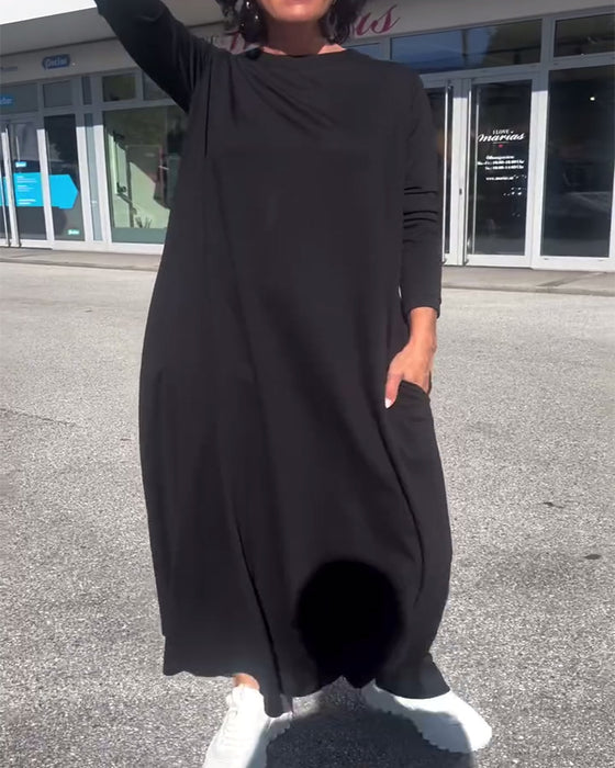 Kleid Locker Langarm Rundhals
