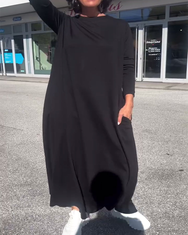 Kleid Locker Langarm Rundhals