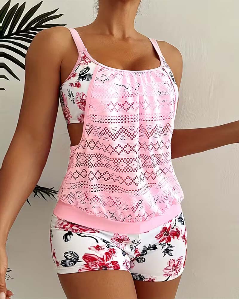 Tankini Konservativ Boxershorts Träger