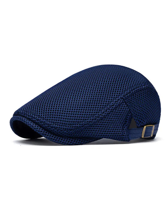 Herren Atmungsaktive Mesh Flache Mütze - Verstellbare Newsboy Ivy Baskenmütze Sommerhut