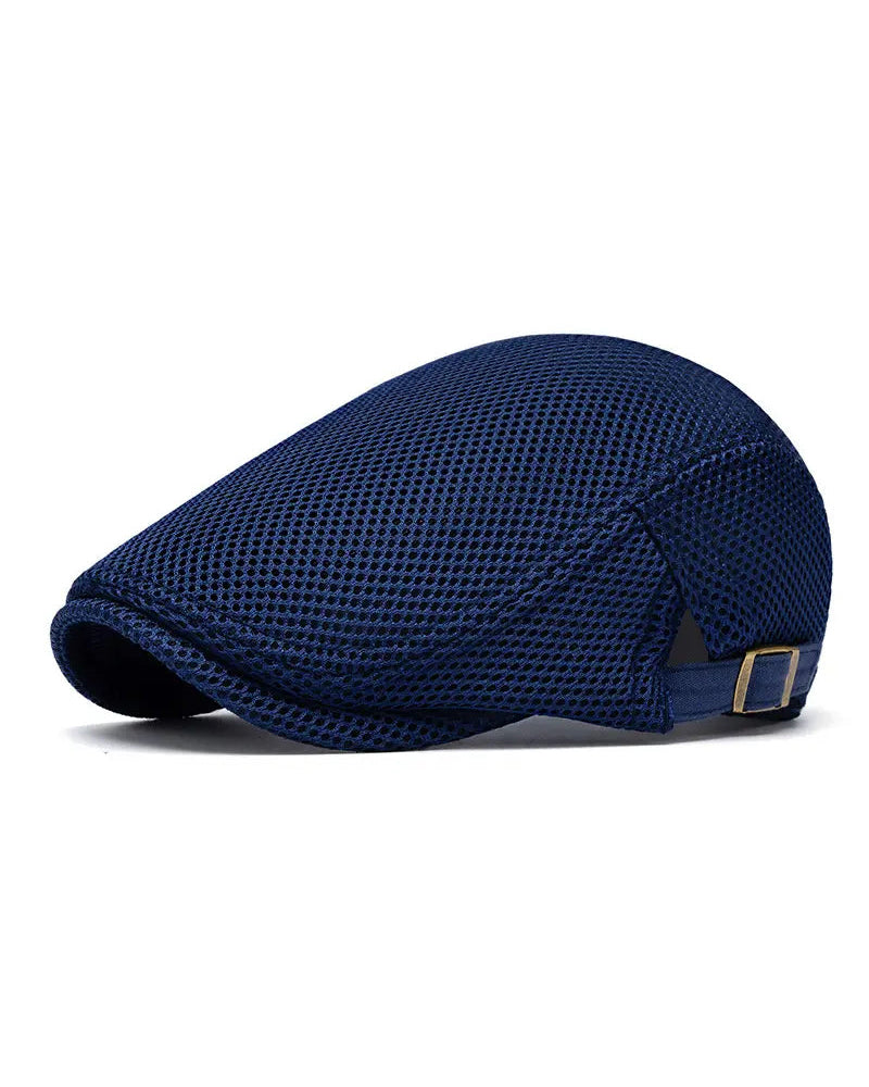Herren Atmungsaktive Mesh Flache Mütze - Verstellbare Newsboy Ivy Baskenmütze Sommerhut