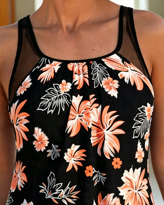 Tankini Bauch-Bedeckend Bedruckt