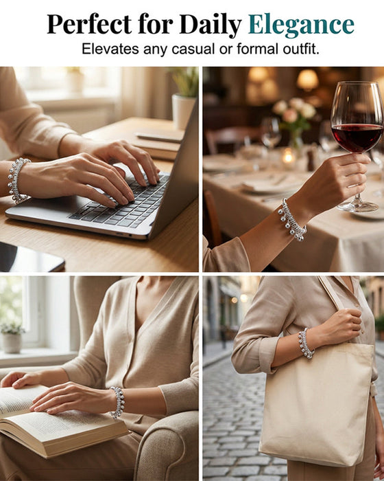 Armband Verstellbar Silber Glocke Charm Bangle