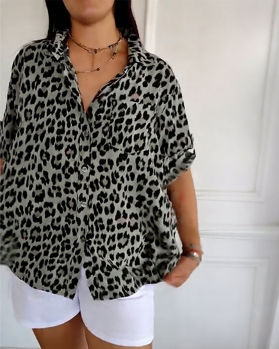 Leopardenmuster Modeblusen