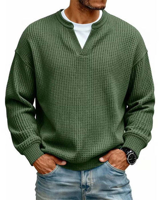Sweatshirt Herren Rundhals Gefälscht Geschichtet