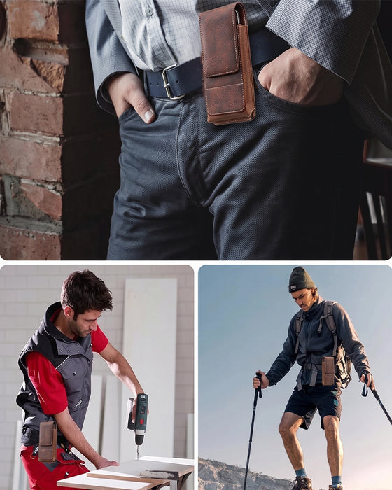 🔥 Gürteltasche Handy-Holster 📱 Mehrfachtasche Lederholster Mit Kartenhalter