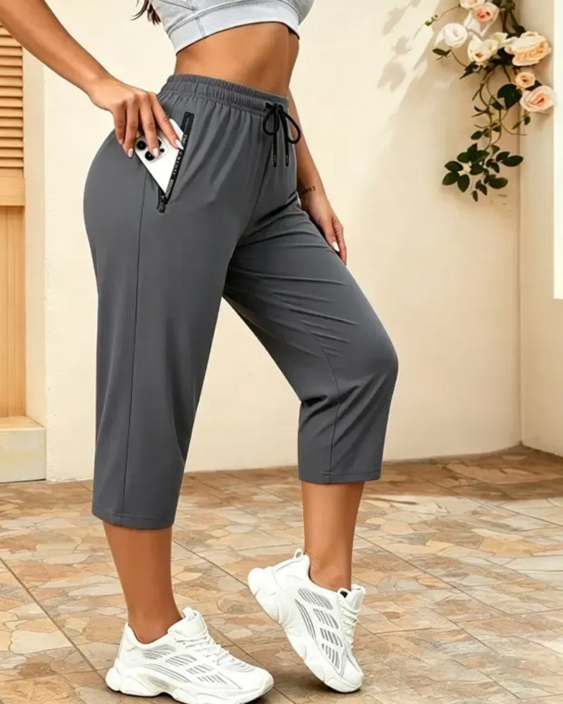 Hose Kordelzug Schnelltrocknend Gekürzt Sport