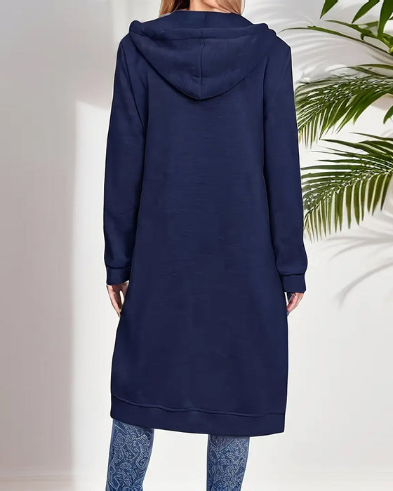 Mantel mit Kapuze Reißverschluss Sweatshirt