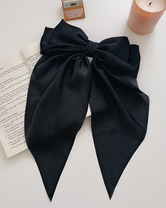 🔥 Große Schleife Haarspange Für Damen – Hochzeit & Alltag Pferdeschwanz Accessoire Mit Langem Ende