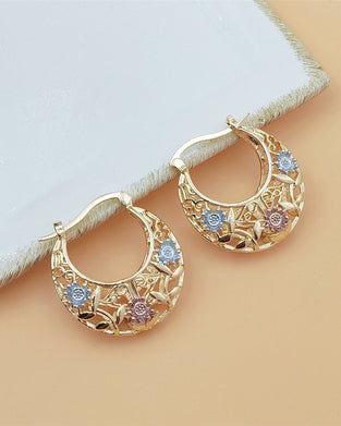 Ohrringe Vintage Blumen‑Creolen