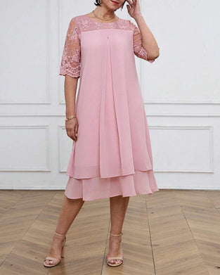 Kleid Modische und elegante Spitze mittellange Ärmel