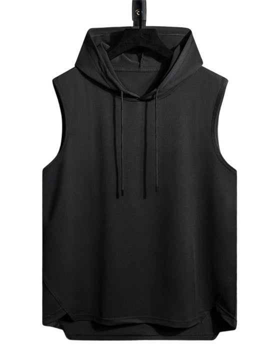 Tank Top Kapuze Kordelzug Ärmellos Sport