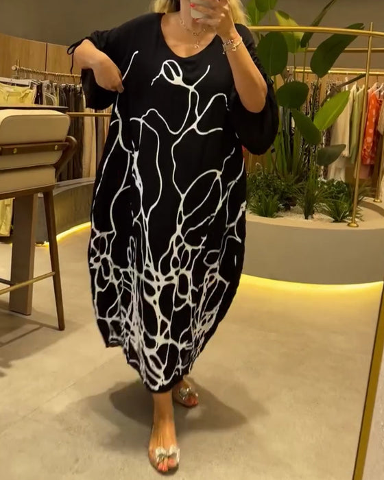 Kleid Rundhals Linie Locker