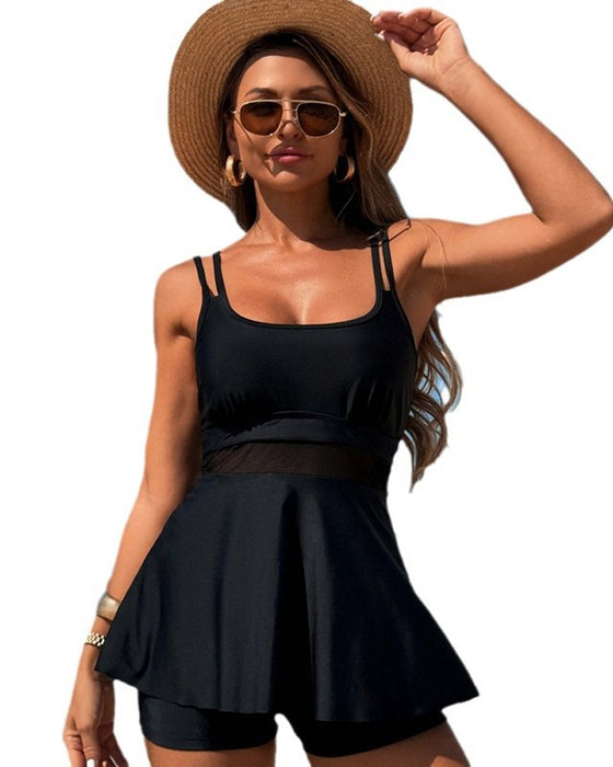 Tankini Sexy Blasses Mesh Patchwork