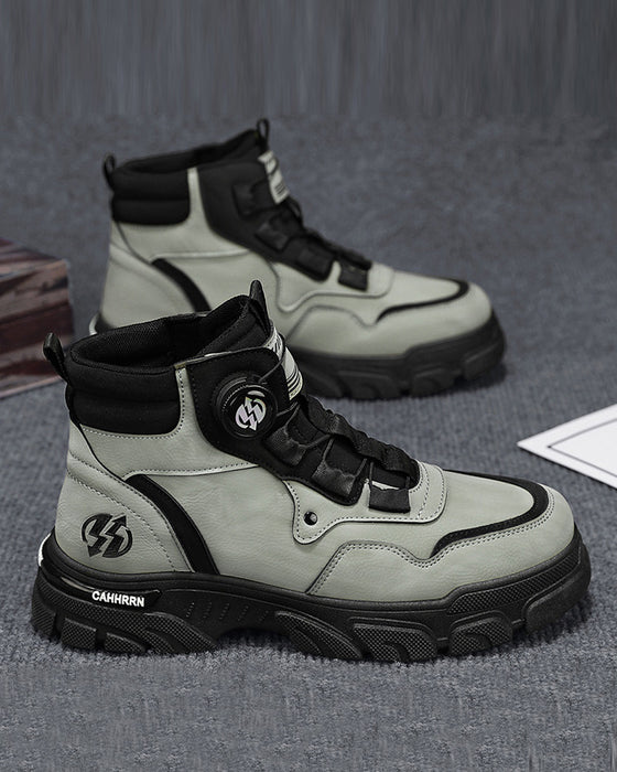 Schuhe Herren Outdoor Drehverschluss Arbeit 🔄👞 – Wasserdicht 💦, Rutschfest 🚶‍♂️, Bequem , Atmungsaktiv 🌬️