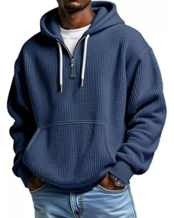 Hoodie Herren Einfarbig Reißverschluss Pullover
