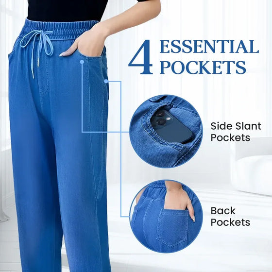 Hohe Taille Ultra Dehnbare Mom Jeans