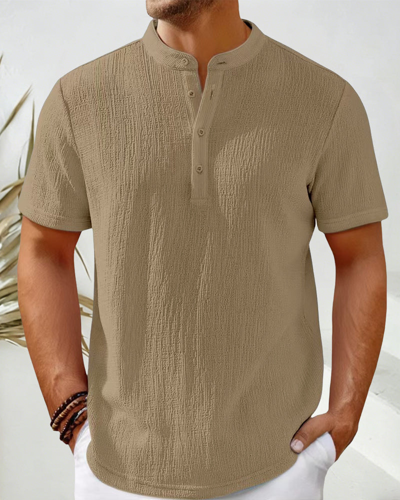 Hemd Einfarbig Locker Henley