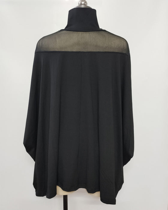 Bluse Durchsichtig Cold Shoulder Dolmanärmel