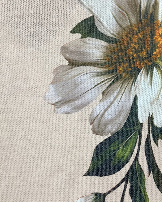 Pullover V-Ausschnitt Gestrickt Geblümt