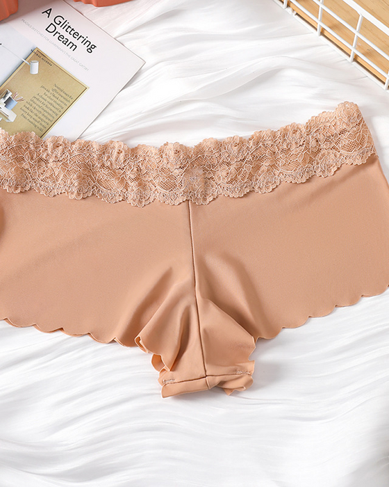 Slip Mit Spitzenbesatz Und Mittelhoher Taille