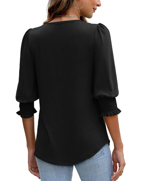 Bluse Puffärmel Bedruckt