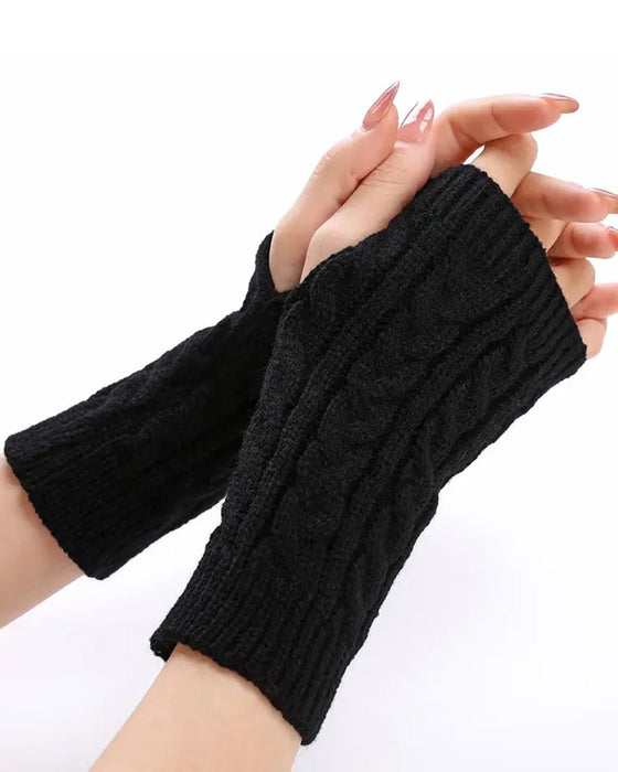 Zopfstrick Fingerlose Handschuhe