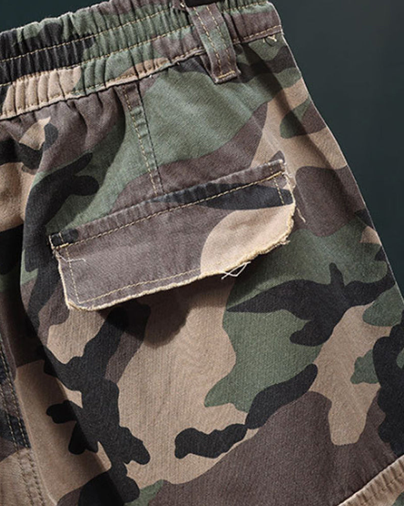 🔥 Herren Cargo-Shorts Camouflage Mit Nieten