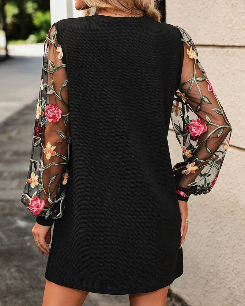 Kleid Netz Stickerei Patchwork