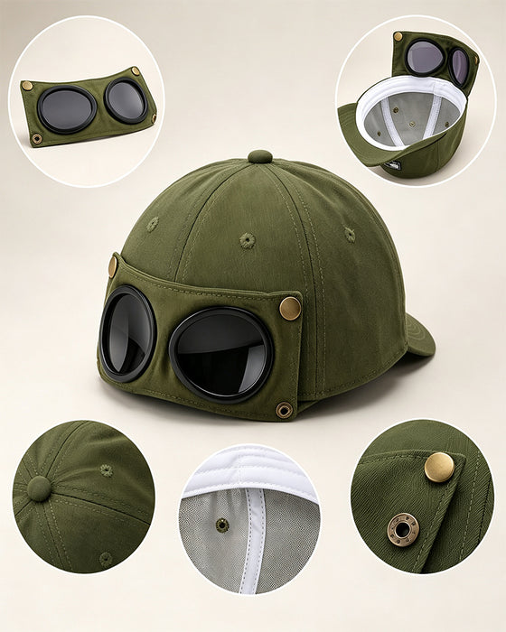 Pilot-Baseballkappe Mit Abnehmbarer Brille – Gemacht Für Streetwear Und Alltagslooks