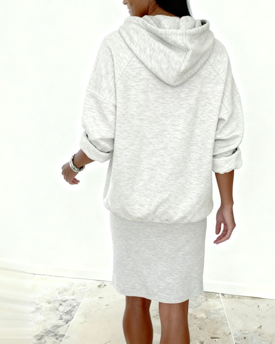 lässiges Kapuzen-Sweatshirtkleid