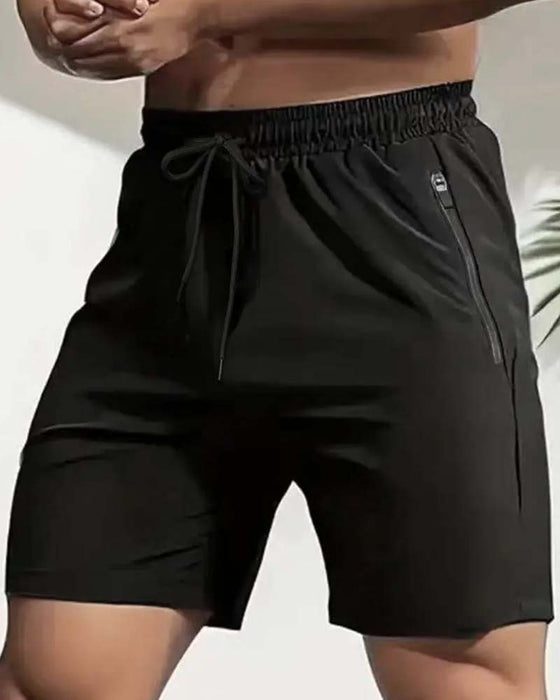 Shorts Kordelzug Reißverschluss Gummibund
