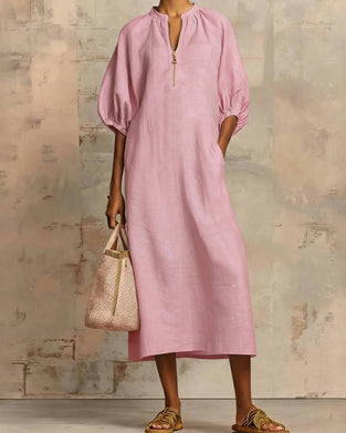 Kleid Reißverschluss Ballonärmel