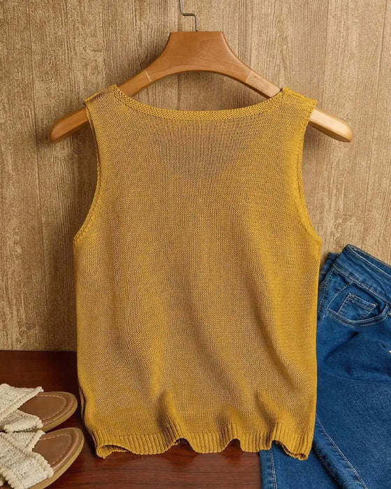 Pullover V-Ausschnitt Ausschnitt Ärmellos