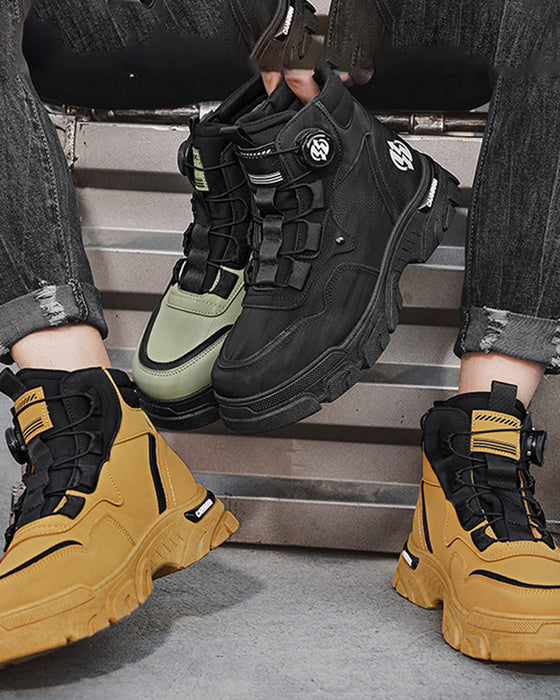 Schuhe Herren Outdoor Drehverschluss Arbeit 🔄👞 – Wasserdicht 💦, Rutschfest 🚶‍♂️, Bequem , Atmungsaktiv 🌬️
