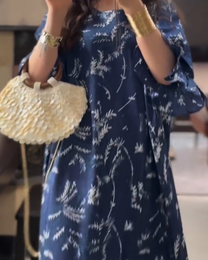 Kleid Einfach bedruckt Lang