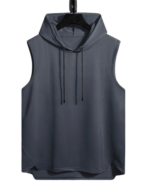 Tank Top Kapuze Kordelzug Ärmellos Sport