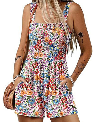 Jumpsuit geblümt lässig Träger-Shorts